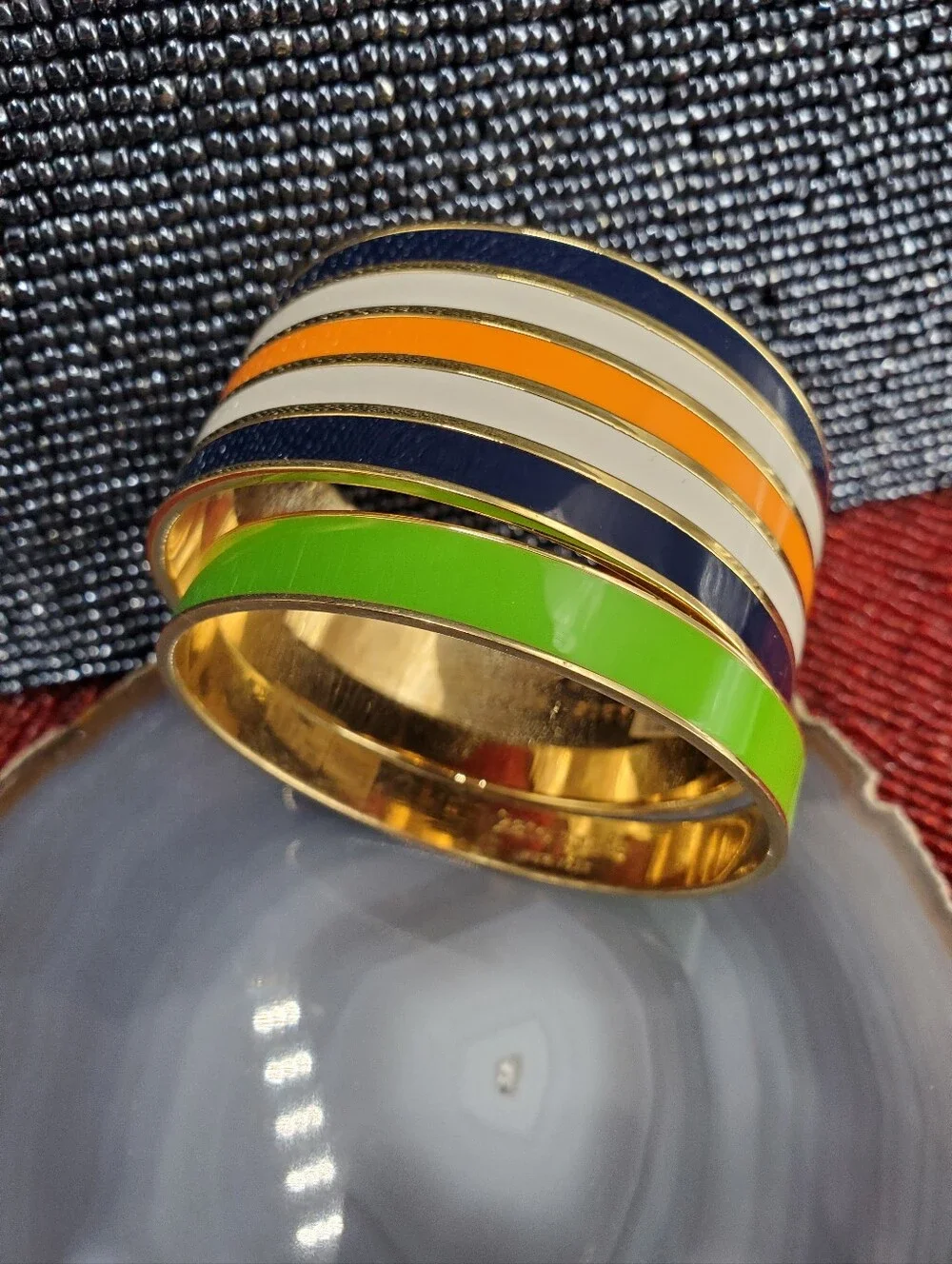 Two vibrant enamel and gold-plated bangle bracelets from Kate Spade New York. - Picture 6 of 17